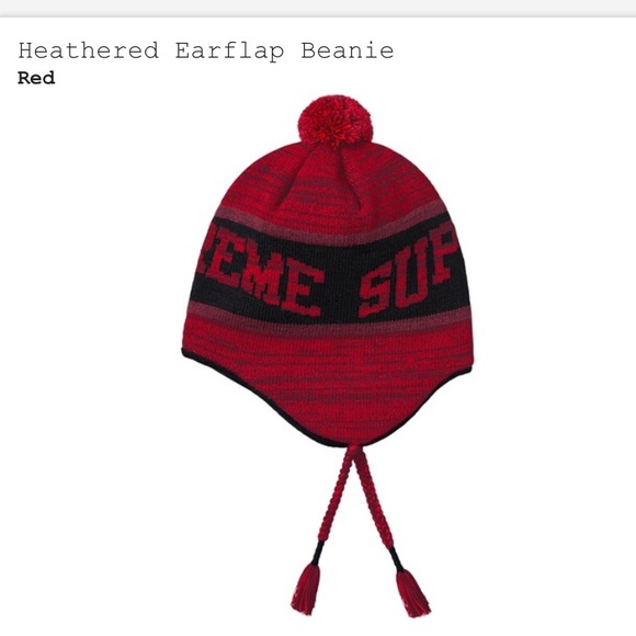 supreme heathered earflap beanie